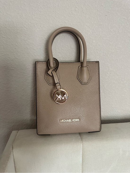 Michael Kors Handbags - Michael Kors Taupe Pebbled Leather Mini Tote with Gold Hardware
